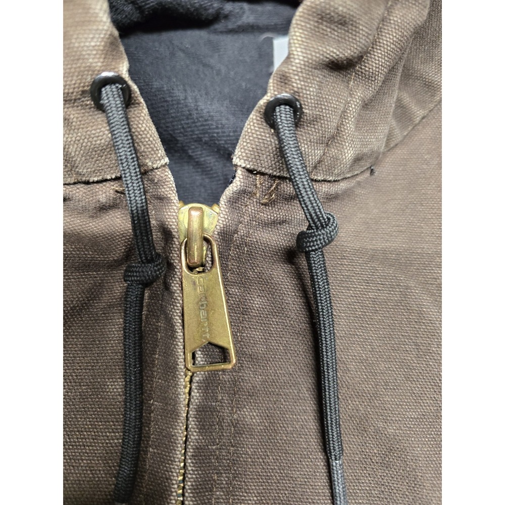 Carhartt Jacket Mens 3XL Vintage Brown J130 Quilted Lined Hooded Distressed‎ - Picture 10 of 16